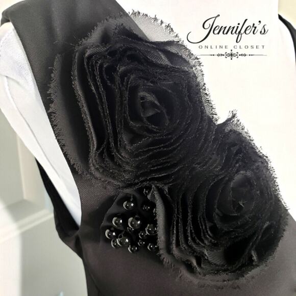 3/$30 Connected Apparel Women's Black V Neck Dress Size 6 - Picture 4 of 10